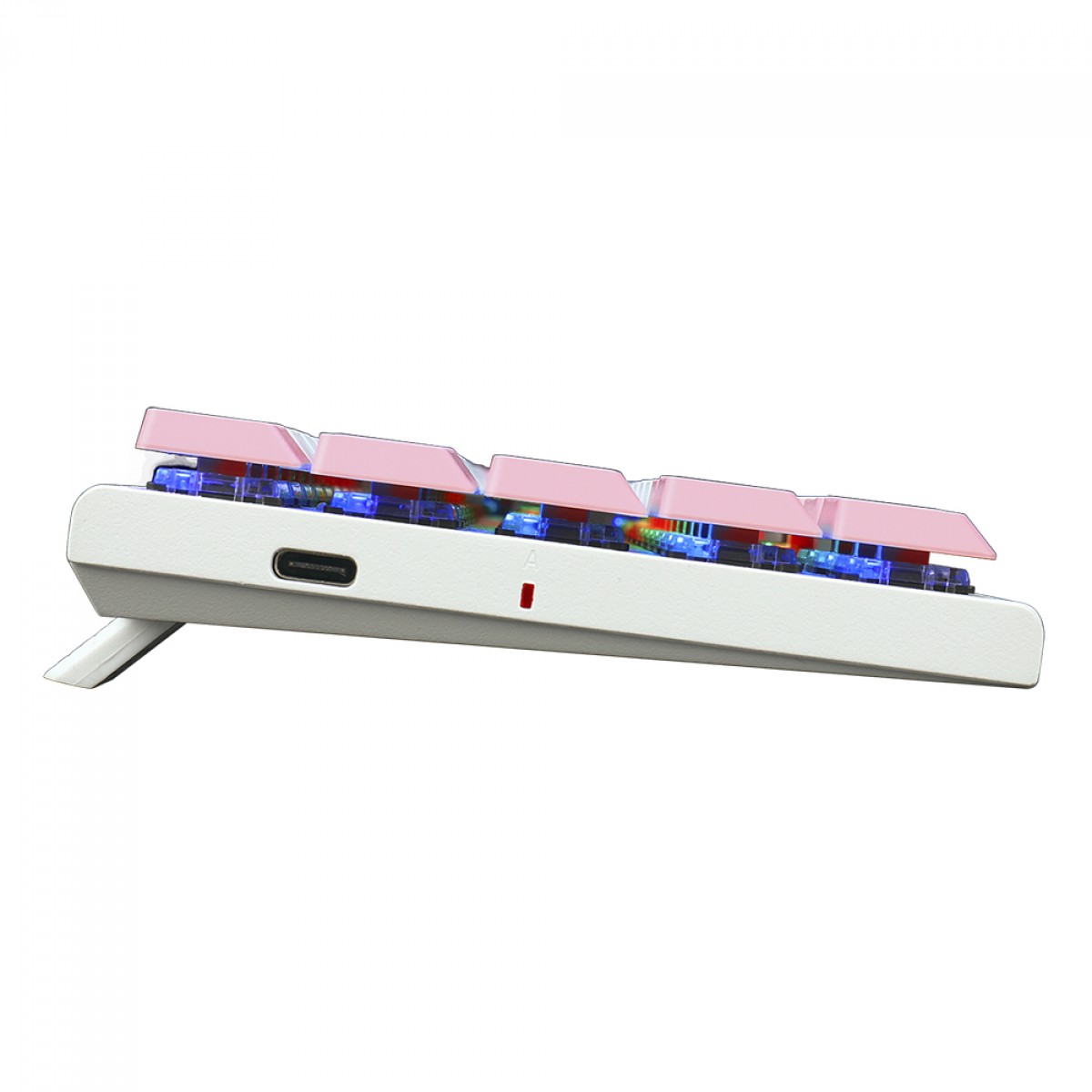 Teclado Mecânico Gamer Redragon Anivia, RGB, Low-Profile, Switch Brown, ABNT2, Branco/Rosa, K614WP-RGB (PT-Brown)