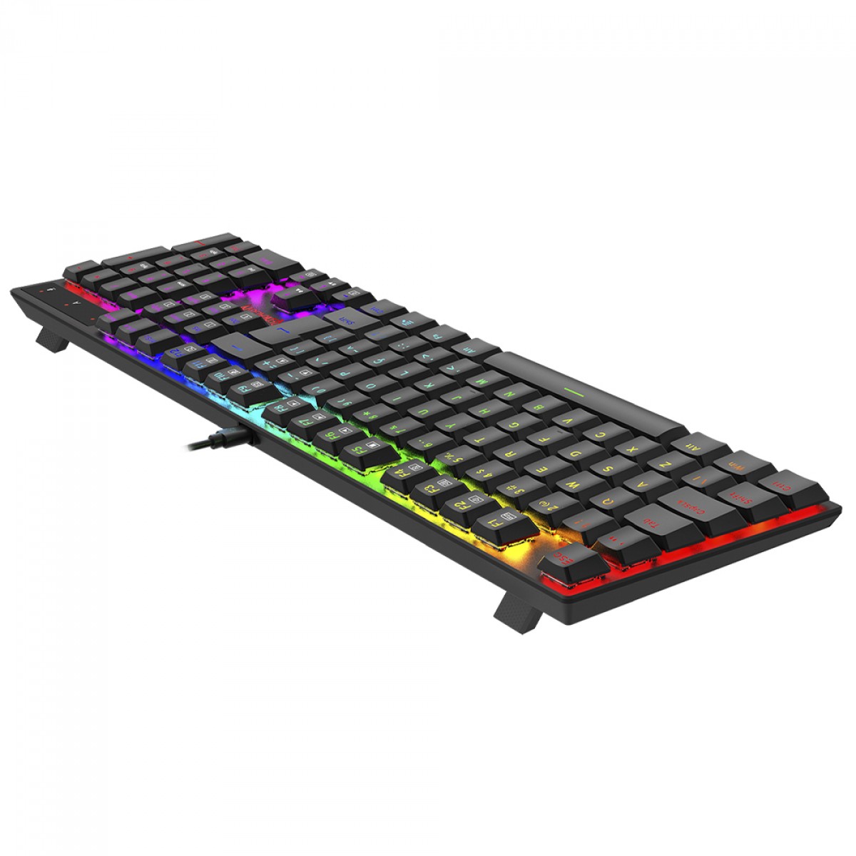 Teclado Mecânico Gamer Redragon Apas, RGB, Switch Brown, Low Profile, Full Size, ABNT2, Preto, K535-KB 