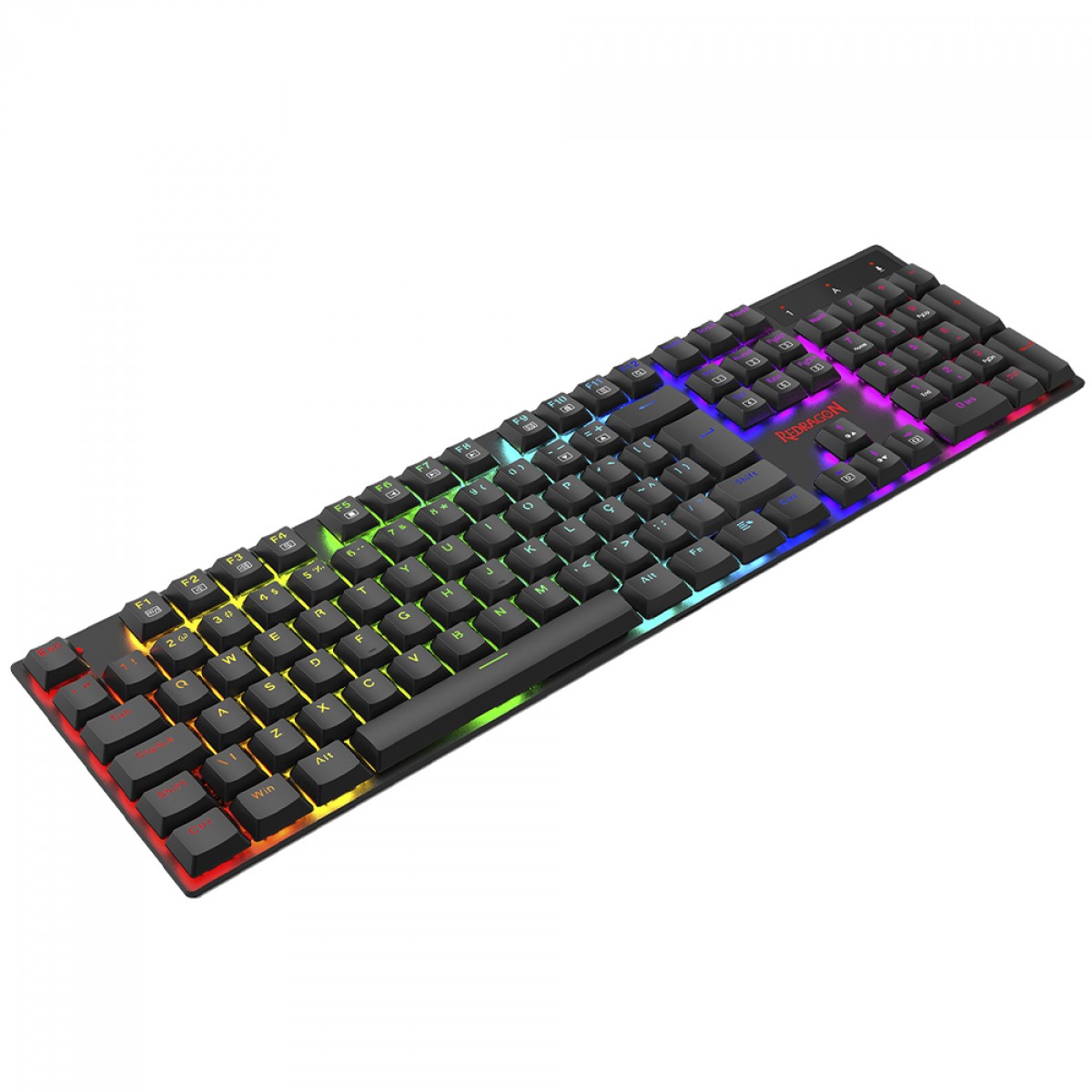 Teclado Mecânico Gamer Redragon Apas, RGB, Switch Brown, Low Profile, Full Size, ABNT2, Preto, K535-KB 