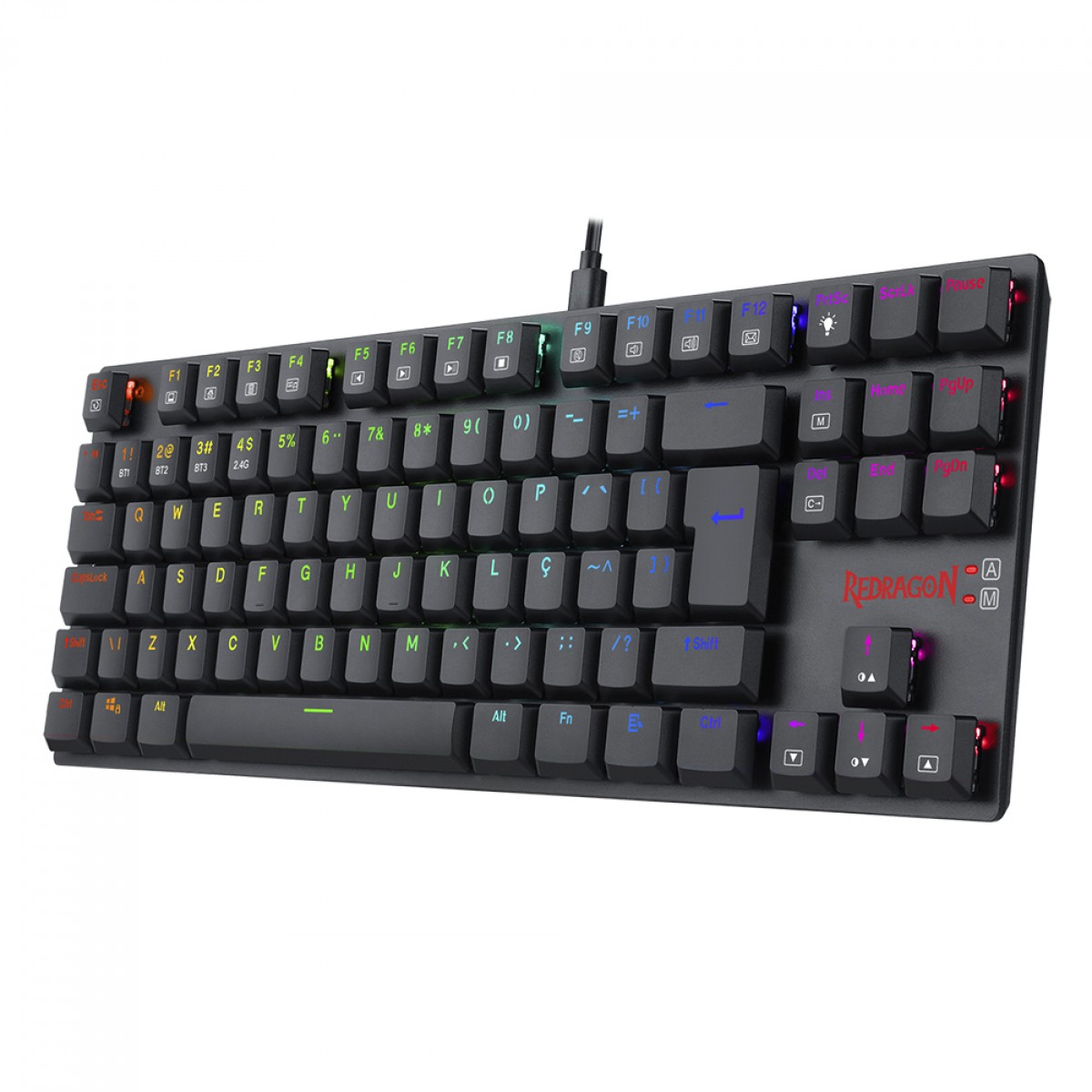 Teclado Mecânico Gamer Redragon APS Pro, Wireless/Bluetooth, RGB, Low-Profile, Switch Brown, ABNT2, Preto, K607P-KBS (PT-BROWN)