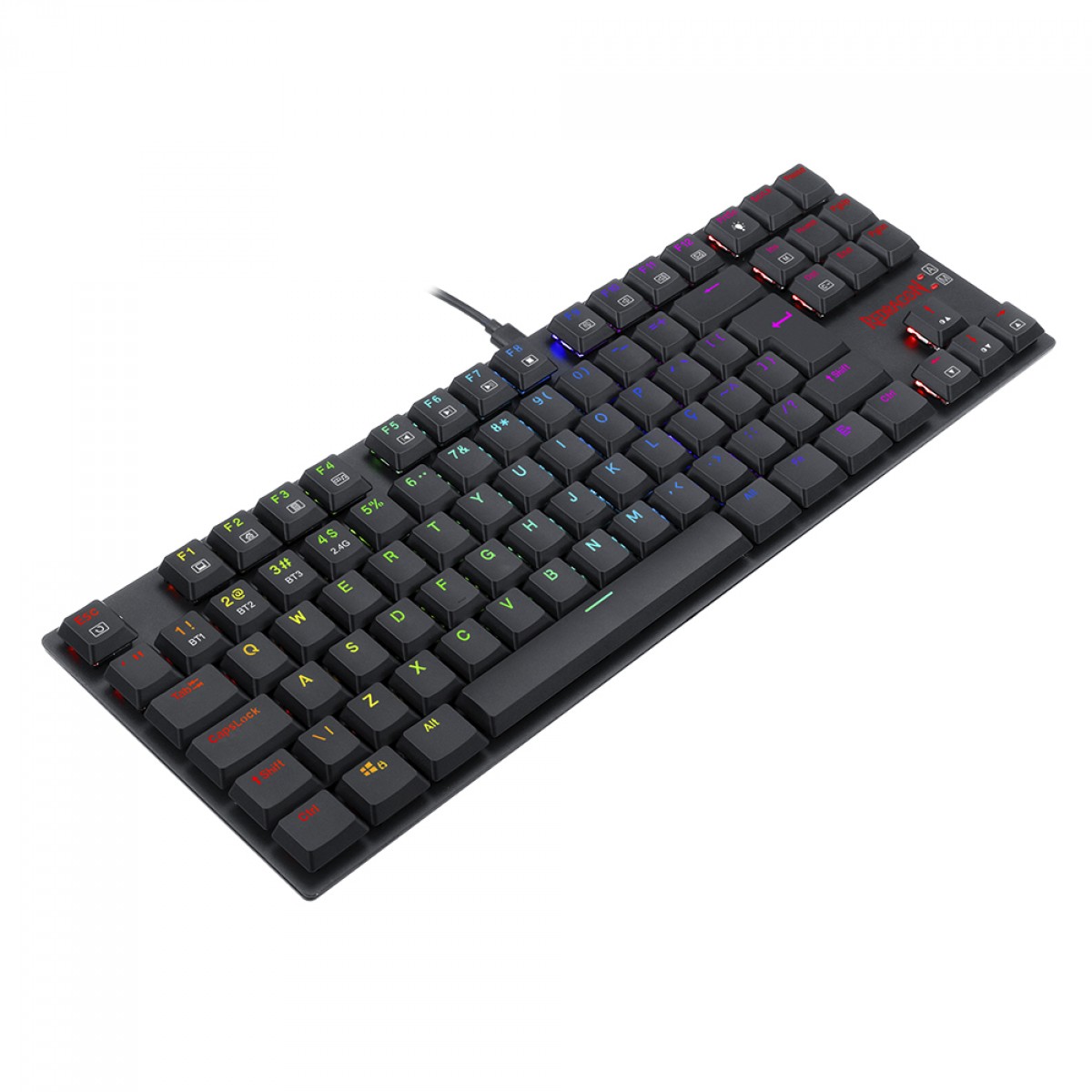 Teclado Mecânico Gamer Redragon APS Pro, Wireless/Bluetooth, RGB, Low-Profile, Switch Brown, ABNT2, Preto, K607P-KBS (PT-BROWN)