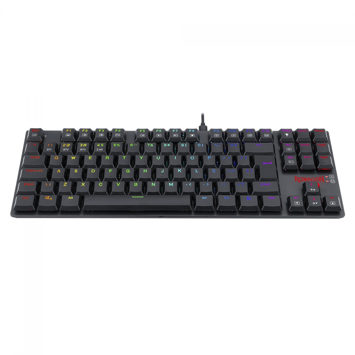 Teclado Mecânico Gamer Redragon APS Pro, Wireless/Bluetooth, RGB, Low-Profile, Switch Brown, ABNT2, Preto, K607P-KBS (PT-BROWN)