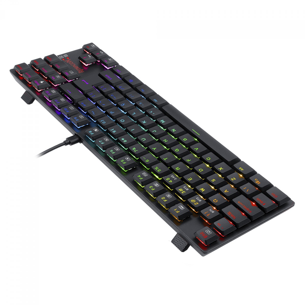 Teclado Mecânico Gamer Redragon APS Pro, Wireless/Bluetooth, RGB, Low-Profile, Switch Brown, ABNT2, Preto, K607P-KBS (PT-BROWN)
