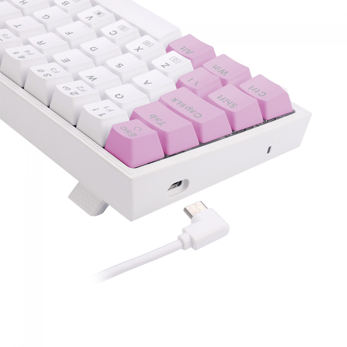 Teclado Mecânico Gamer Redragon Castor, RGB, Switch Brown, ABNT2, White and Pink, K631WP-RGB (PT-BROWN)