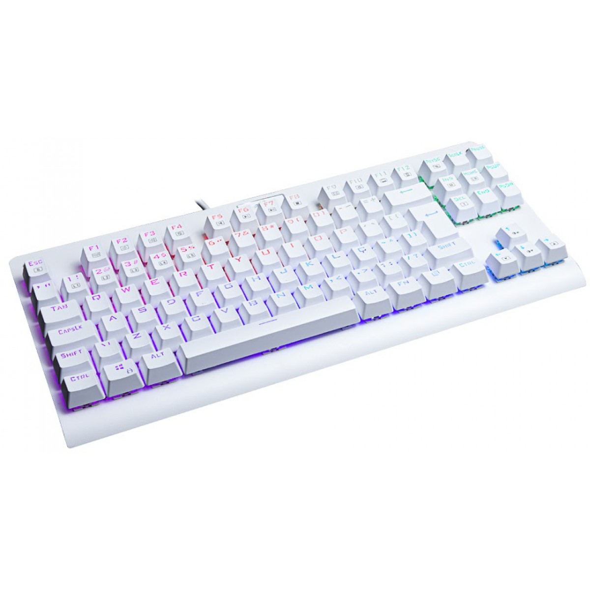 Teclado Mecânico Gamer Redragon Dark Avenger Lunar K568 RGB, Switch Blue, ABNT2, White
