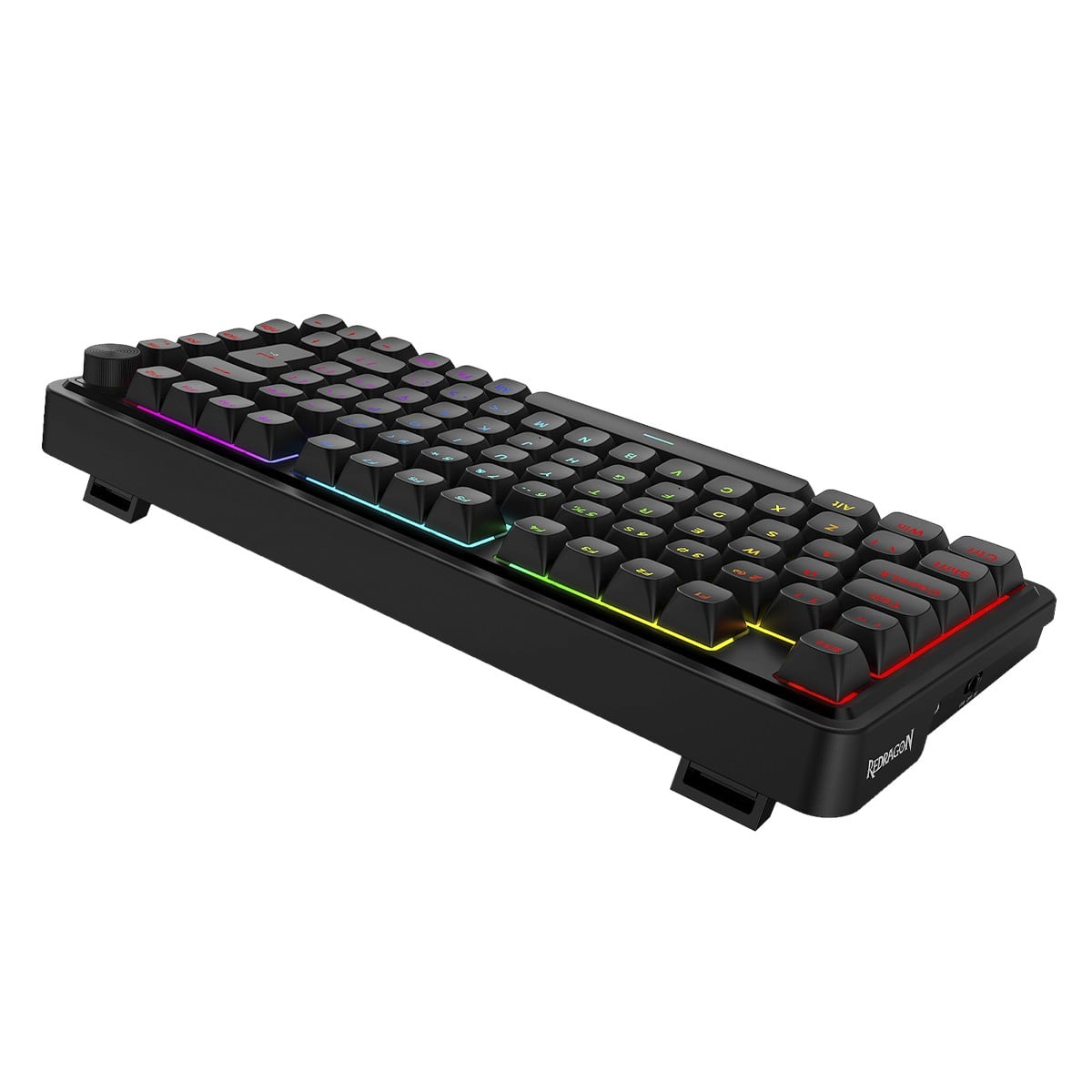 Teclado Mecânico Gamer Redragon Finke RGB, USB/Bluetooth, 75%, Switch Chant Linear, ABNT2, Preto, K715B PT