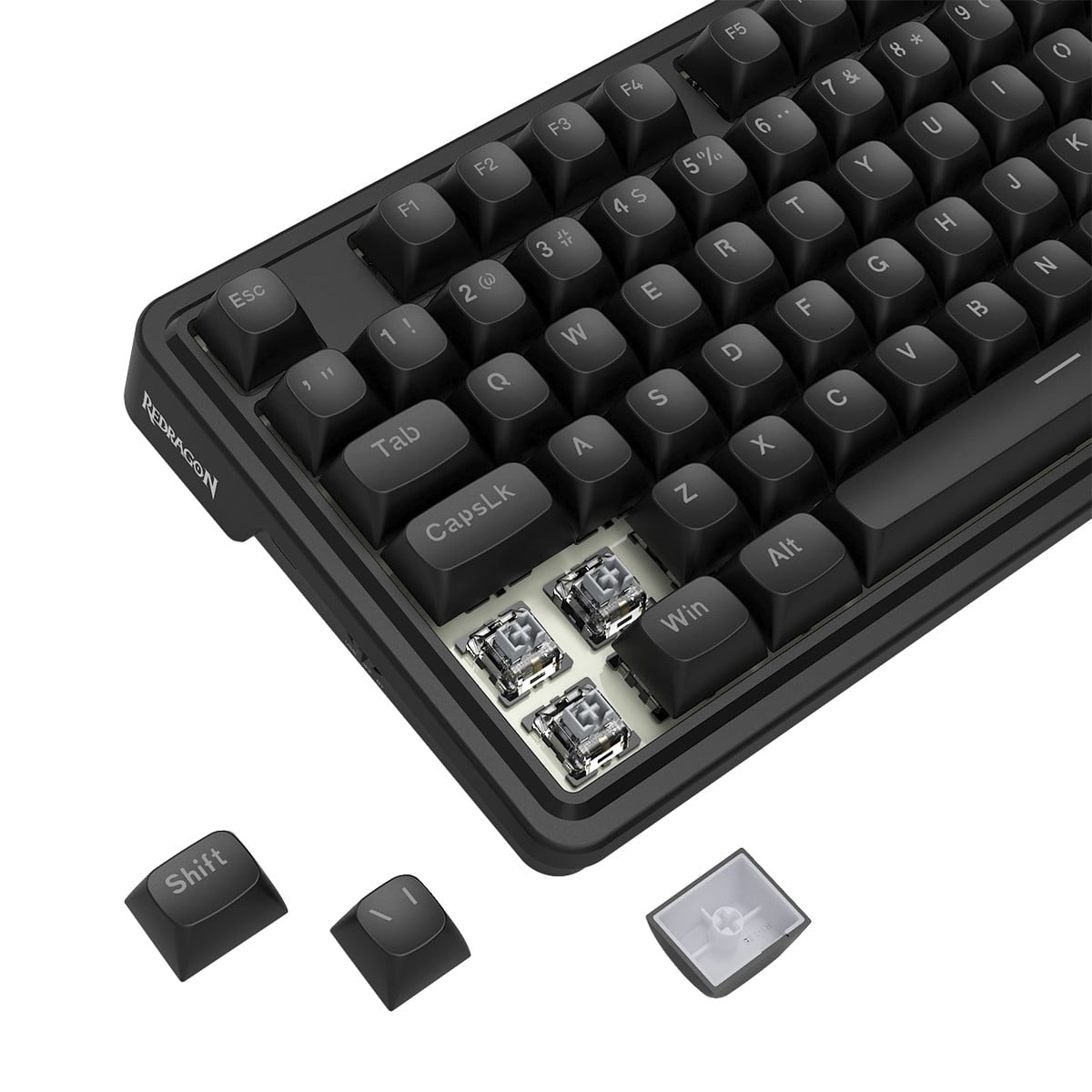 Teclado Mecânico Gamer Redragon Finke RGB, USB/Bluetooth, 75%, Switch Chant Linear, ABNT2, Preto, K715B PT