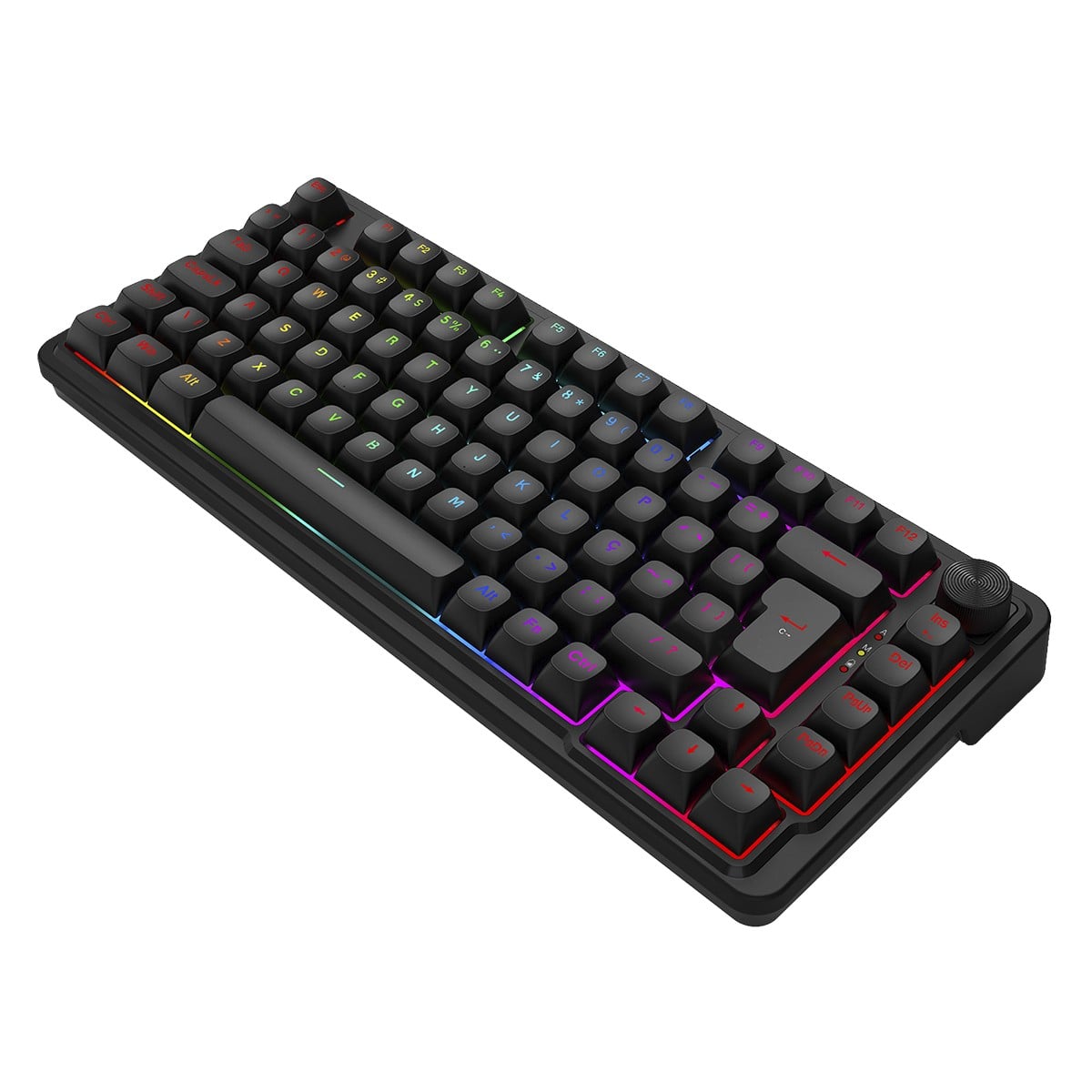 Teclado Mecânico Gamer Redragon Finke RGB, USB/Bluetooth, 75%, Switch Chant Linear, ABNT2, Preto, K715B PT