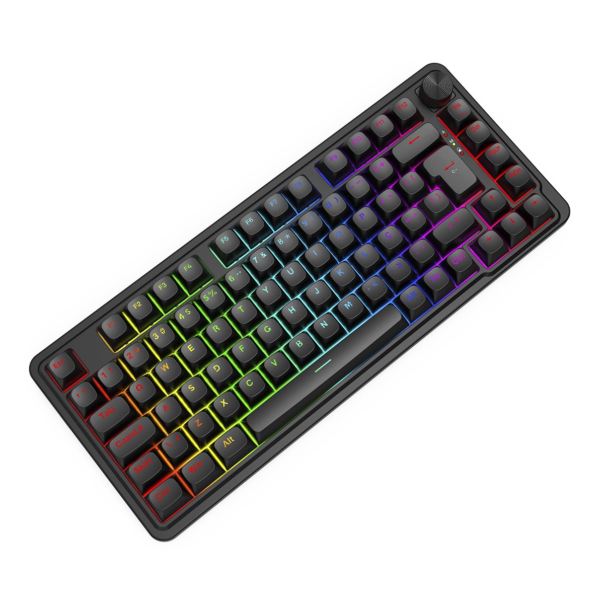 Teclado Mecânico Gamer Redragon Finke RGB, USB/Bluetooth, 75%, Switch Chant Linear, ABNT2, Preto, K715B PT