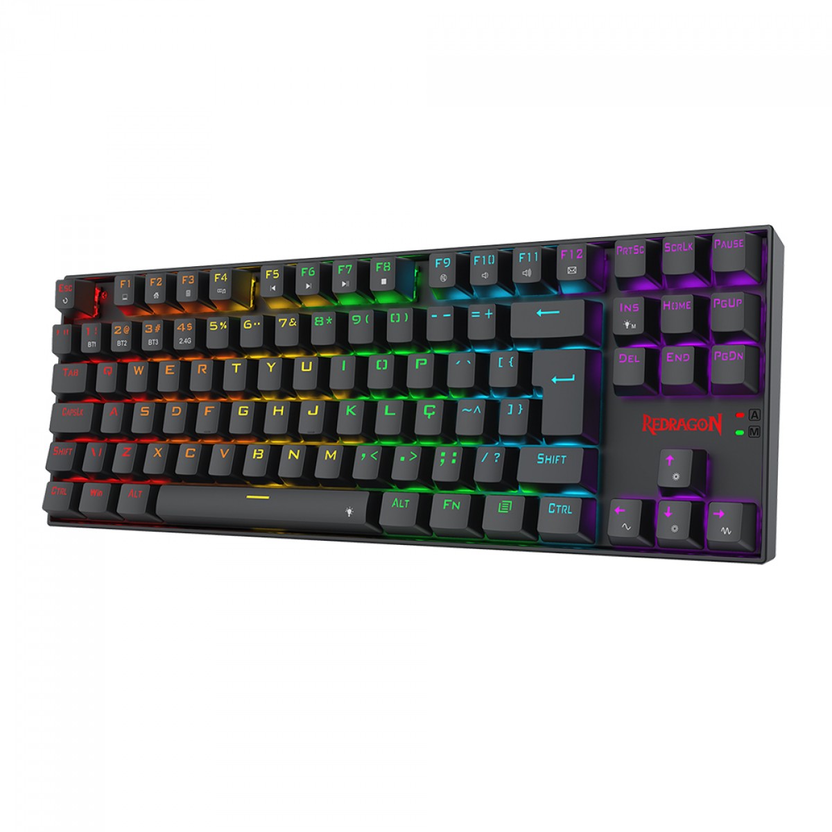 Teclado Mecânico Gamer Redragon Kumara Elite, Rainbow, Wireless/Bluetooth, Switch Brown, ABNT2, Preto, K552-KRS PT-BROWN