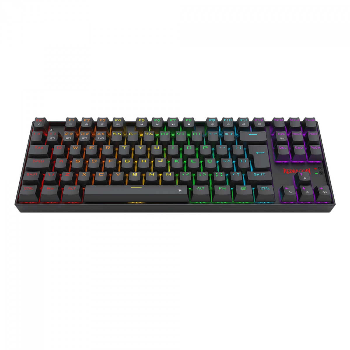 Teclado Mecânico Gamer Redragon Kumara Elite, Rainbow, Wireless/Bluetooth, Switch Brown, ABNT2, Preto, K552-KRS PT-BROWN
