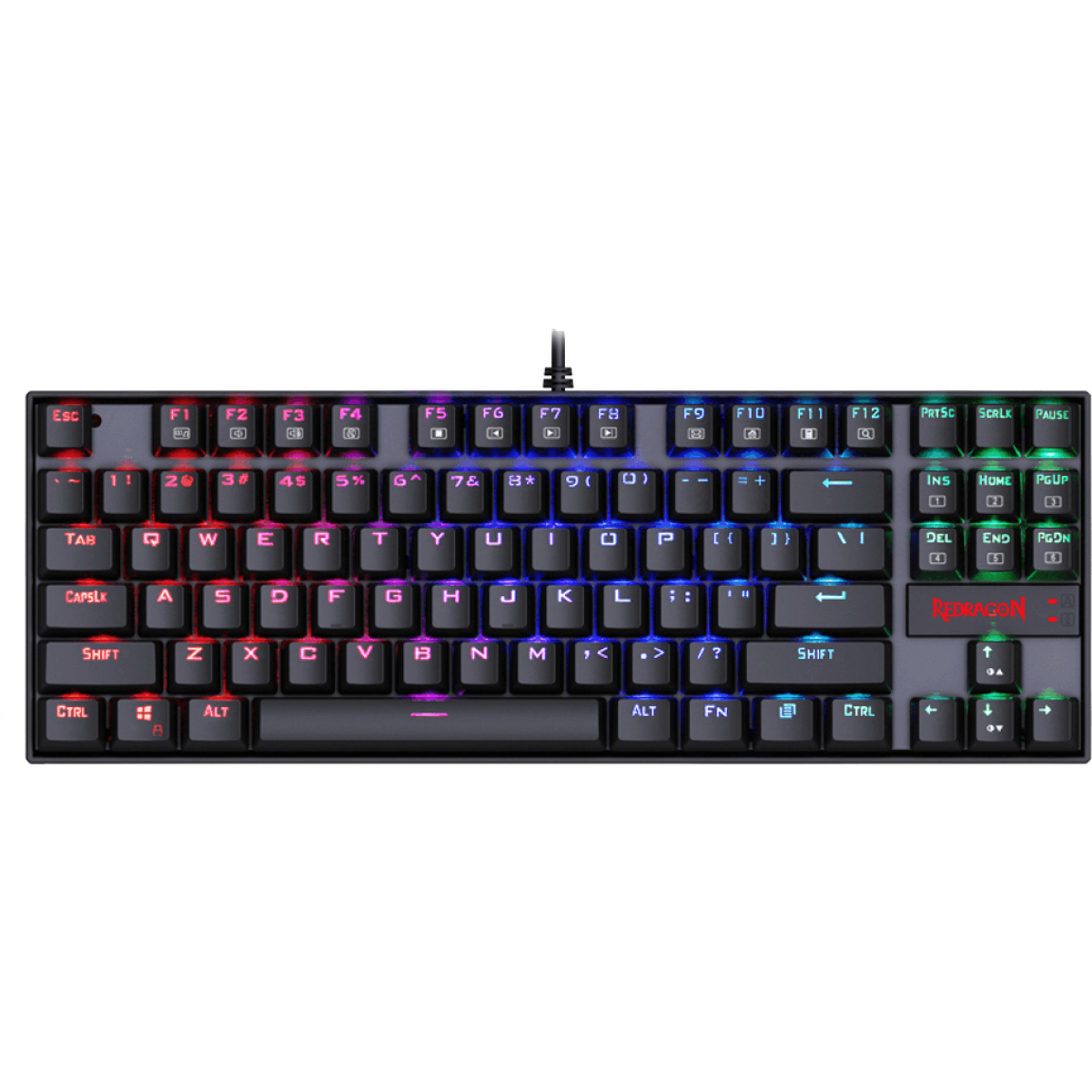 Teclado Mecânico Gamer Redragon Kumara K552 RGB, Switch Red, ABNT2, Black - Open Box