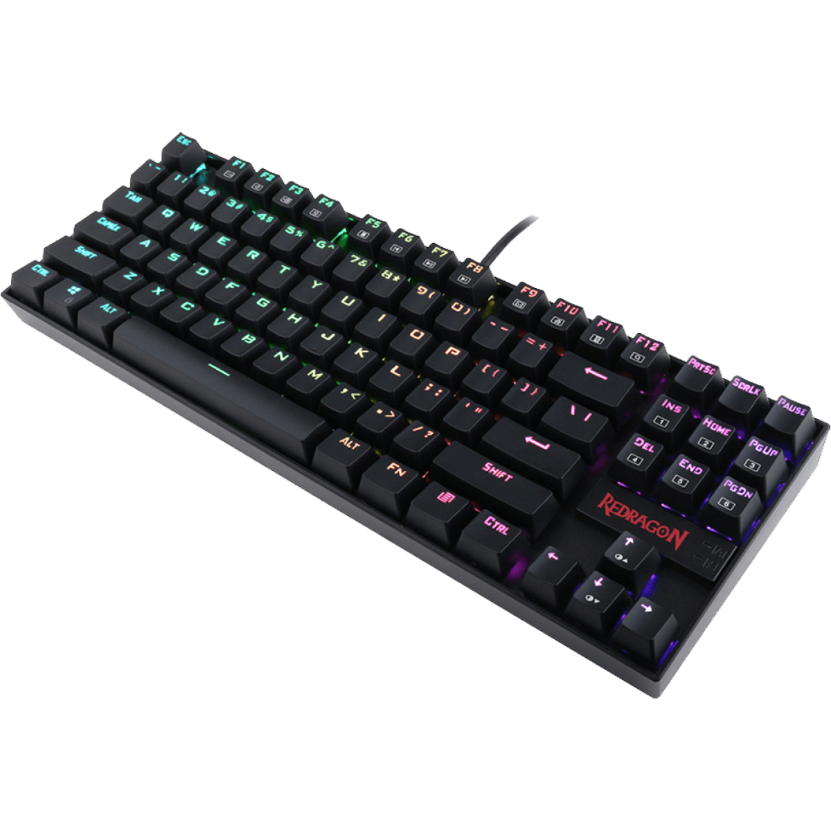 Teclado Mecânico Gamer Redragon Kumara K552 RGB, Switch Red, ABNT2, Black - Open Box
