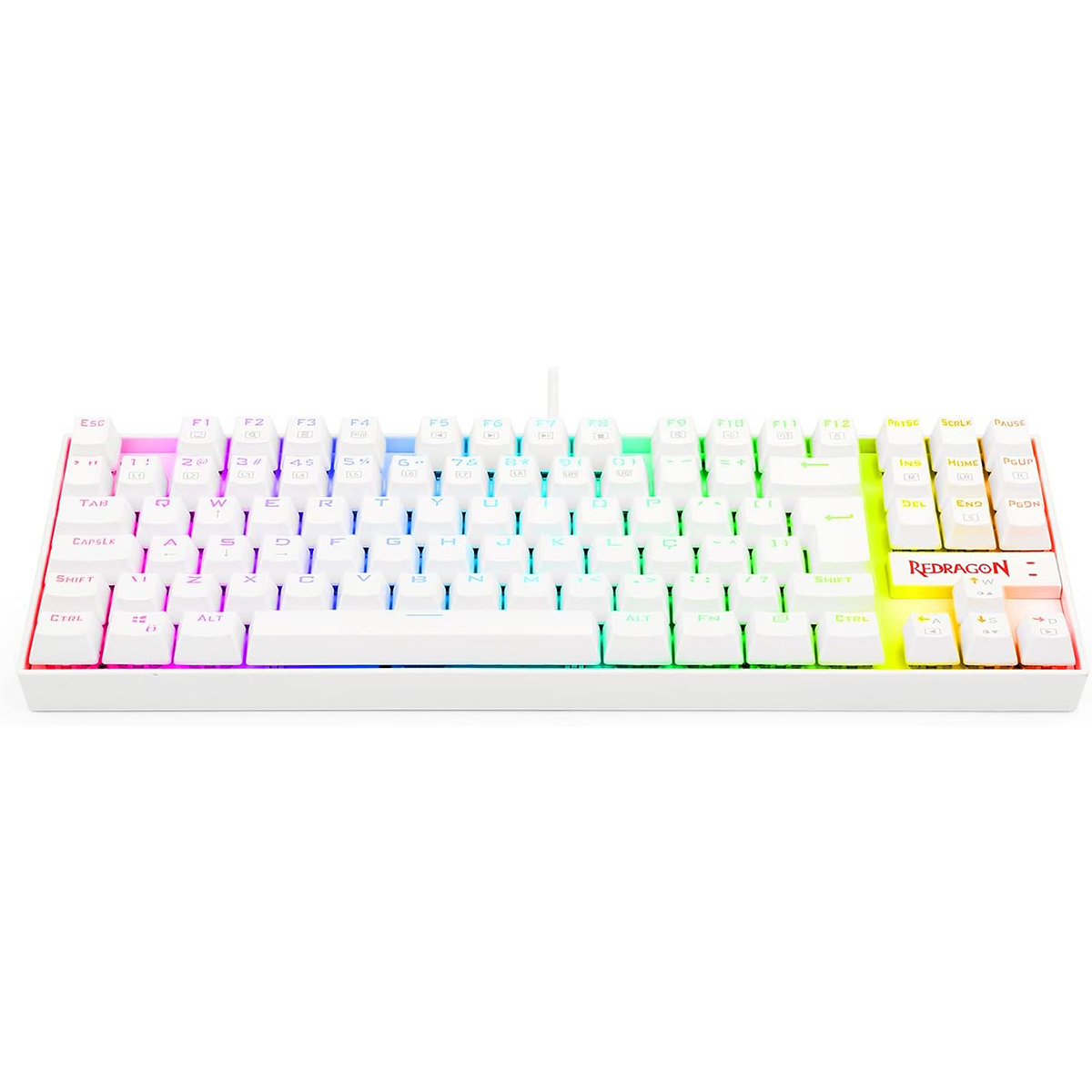 Teclado Mecânico Gamer Redragon Kumara Lunar K552, RGB, Switch Brown, ABNT, TKL, White, K552W-RGB (PT-BROWN)