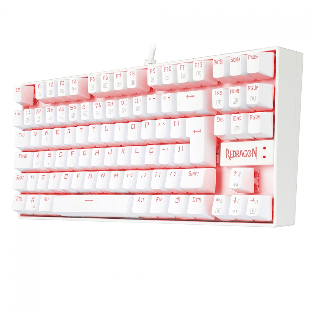 Teclado Mecânico Gamer Redragon Kumara Lunar K552, Switch Brown, Com Led, ABNT2, White