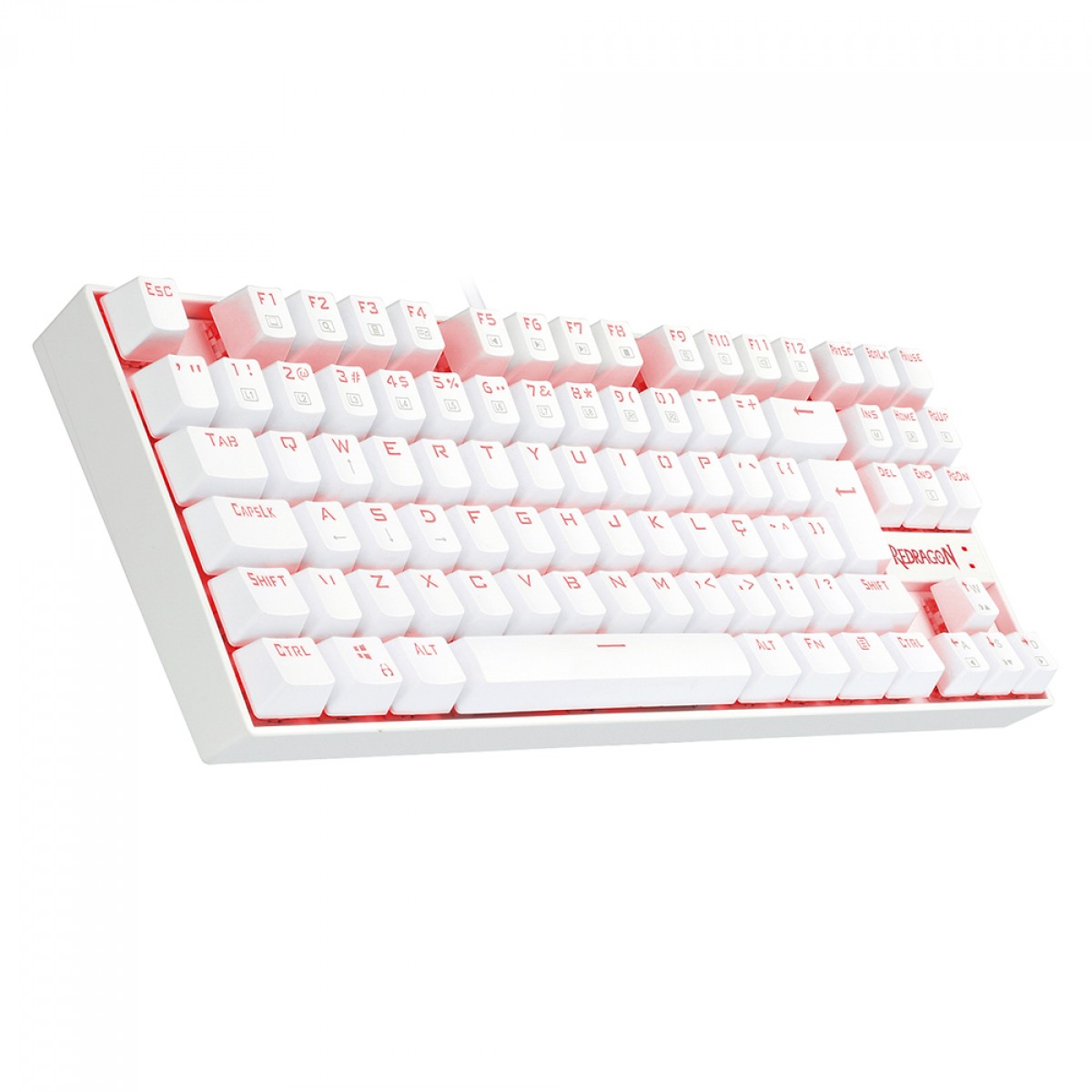 Teclado Mecânico Gamer Redragon Kumara Lunar K552, Switch Brown, Com Led, ABNT2, White
