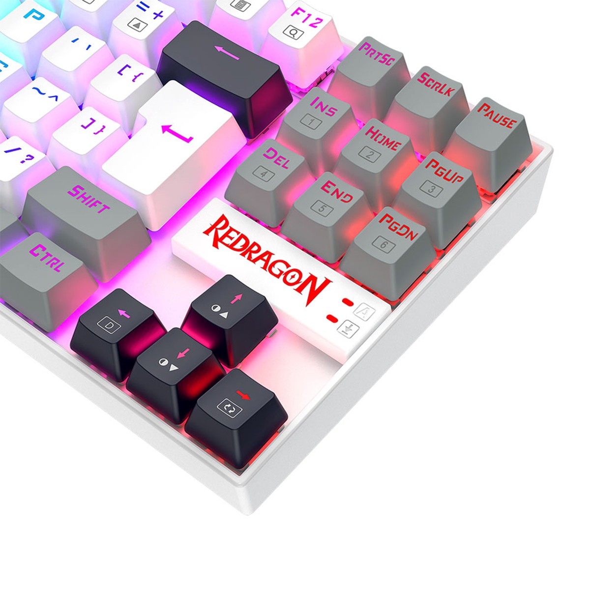 Teclado Mecânico Gamer Redragon Kumara, RGB, Switch Brown, ABNT2, Branco, Preto e Cinza, K552WGL-RGB PT-BROWN