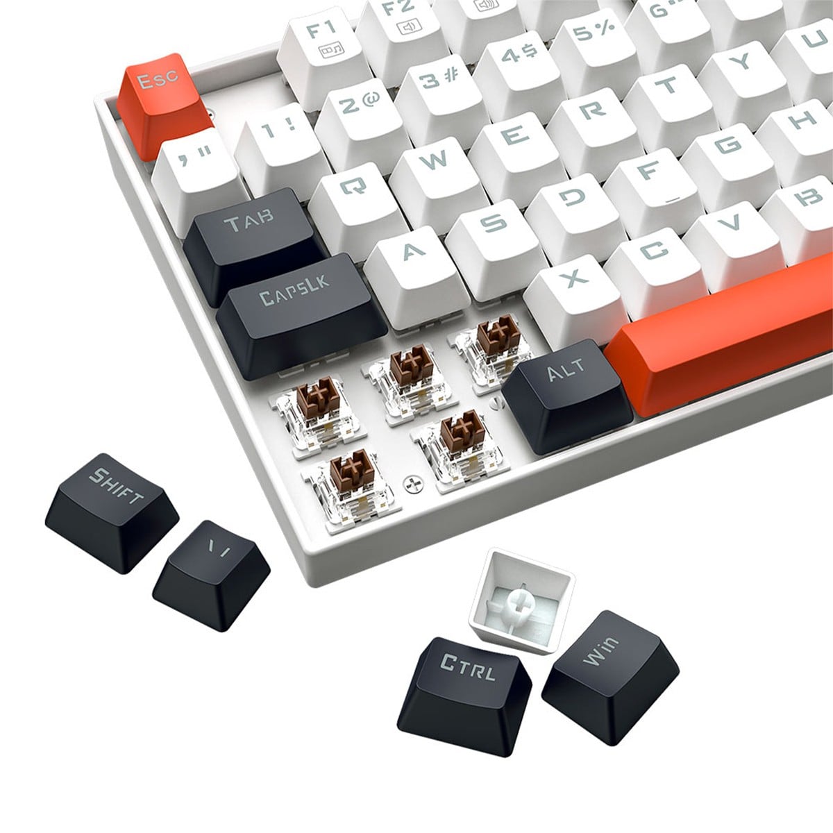 Teclado Mecânico Gamer Redragon Kumara, RGB, Switch Brown, ABNT2, Branco, Preto e Vermelho, K552WLR-RGB PT-BROWN