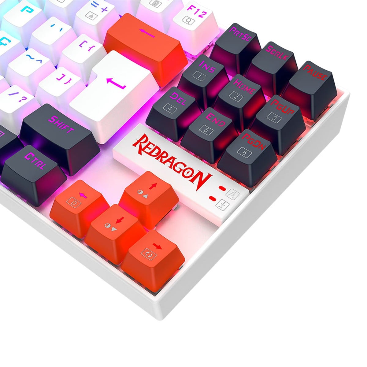 Teclado Mecânico Gamer Redragon Kumara, RGB, Switch Brown, ABNT2, Branco, Preto e Vermelho, K552WLR-RGB PT-BROWN