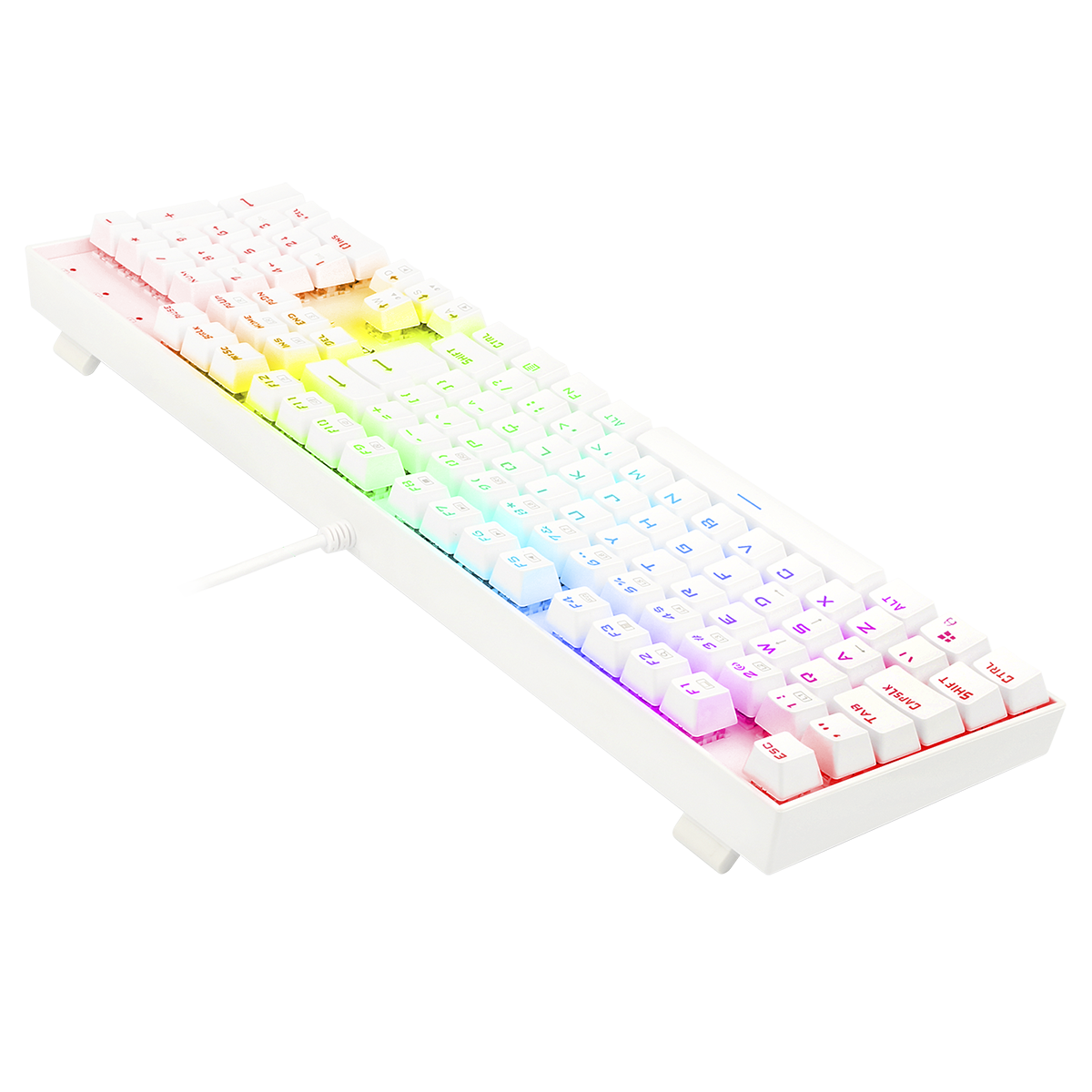 Teclado Mecânico Gamer Redragon Mitra Lunar K551W, RGB, Switch Blue, ABNT2, Full-Size, White, K551W-RGB (PT-BLUE)