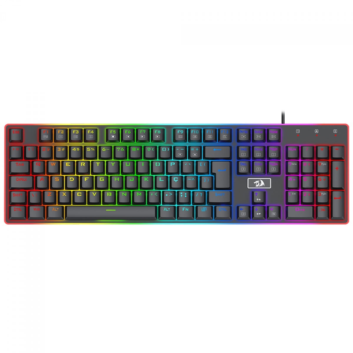 Teclado Mecânico Gamer Redragon Ratri, RGB, Switch Brown, ABNT2, Preto, K595RGB