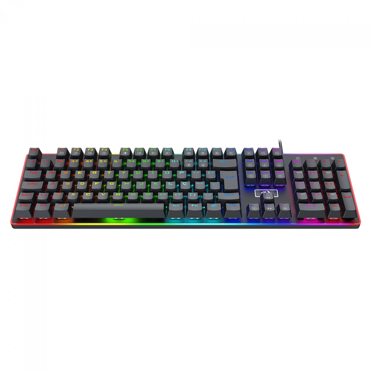 Teclado Mecânico Gamer Redragon Ratri, RGB, Switch Brown, ABNT2, Preto, K595RGB