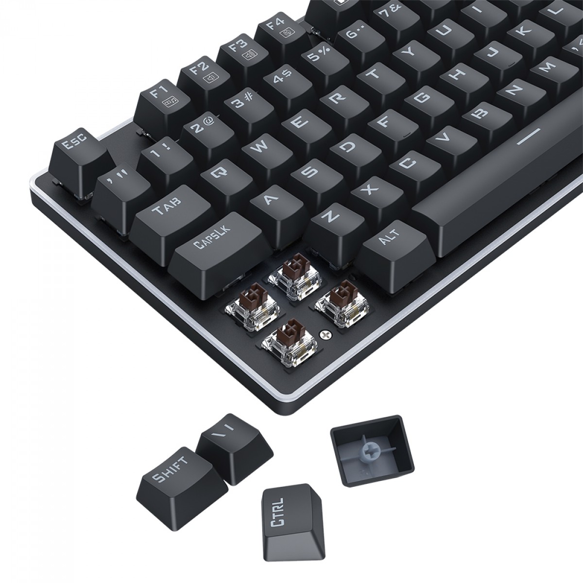 Teclado Mecânico Gamer Redragon Ratri, RGB, Switch Brown, ABNT2, Preto, K595RGB