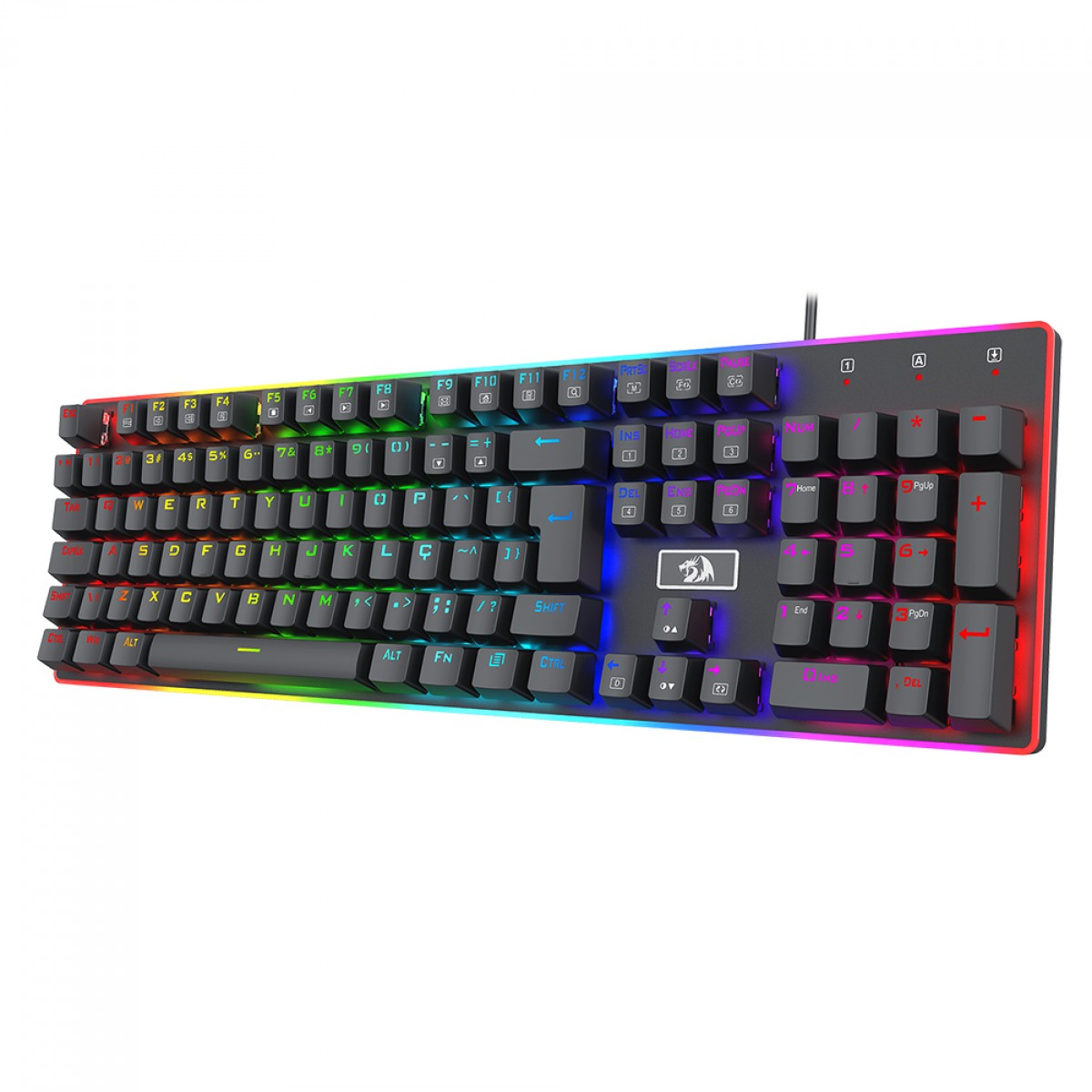 Teclado Mecânico Gamer Redragon Ratri, RGB, Switch Brown, ABNT2, Preto, K595RGB