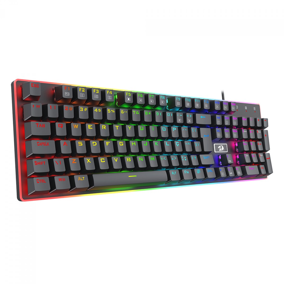 Teclado Mecânico Gamer Redragon Ratri, RGB, Switch Brown, ABNT2, Preto, K595RGB