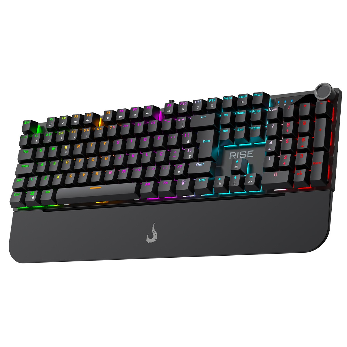 Teclado Mecânico Gamer Rise Mode Kyron, RGB, USB, Switch Rise Core, ABNT2, Preto, RM-TCM-KYN-B