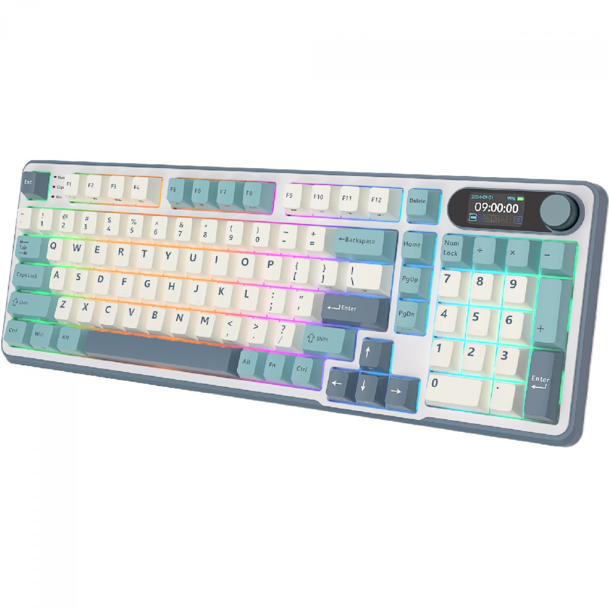 Teclado Mecânico Gamer Royal Kludge RK S98, Wireless/Bluetooth, RGB, Switch Brown, ANSI, Blackberry, RKS98-LC-BW-US-WL