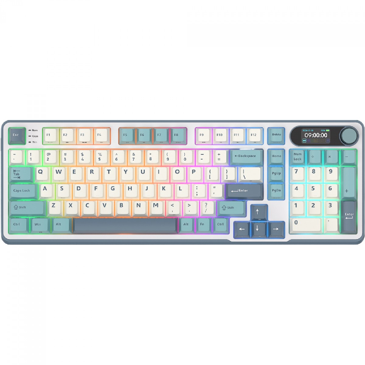 Teclado Mecânico Gamer Royal Kludge RK S98, Wireless/Bluetooth, RGB, Switch Brown, ANSI, Blackberry, RKS98-LC-BW-US-WL