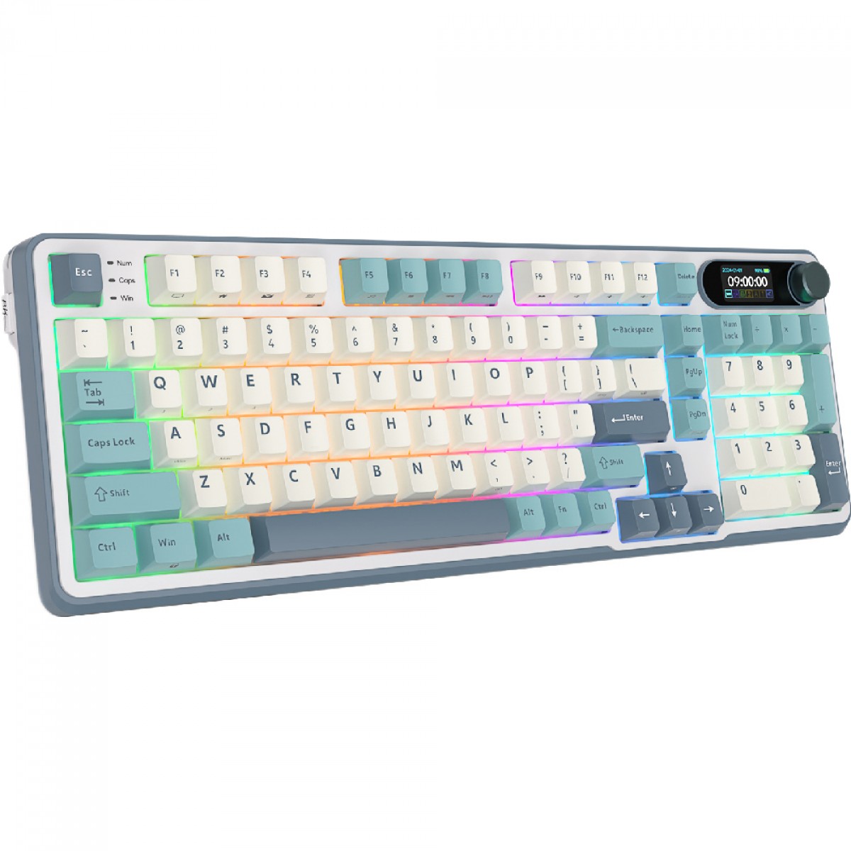 Teclado Mecânico Gamer Royal Kludge RK S98, Wireless/Bluetooth, RGB, Switch Brown, ANSI, Blackberry, RKS98-LC-BW-US-WL