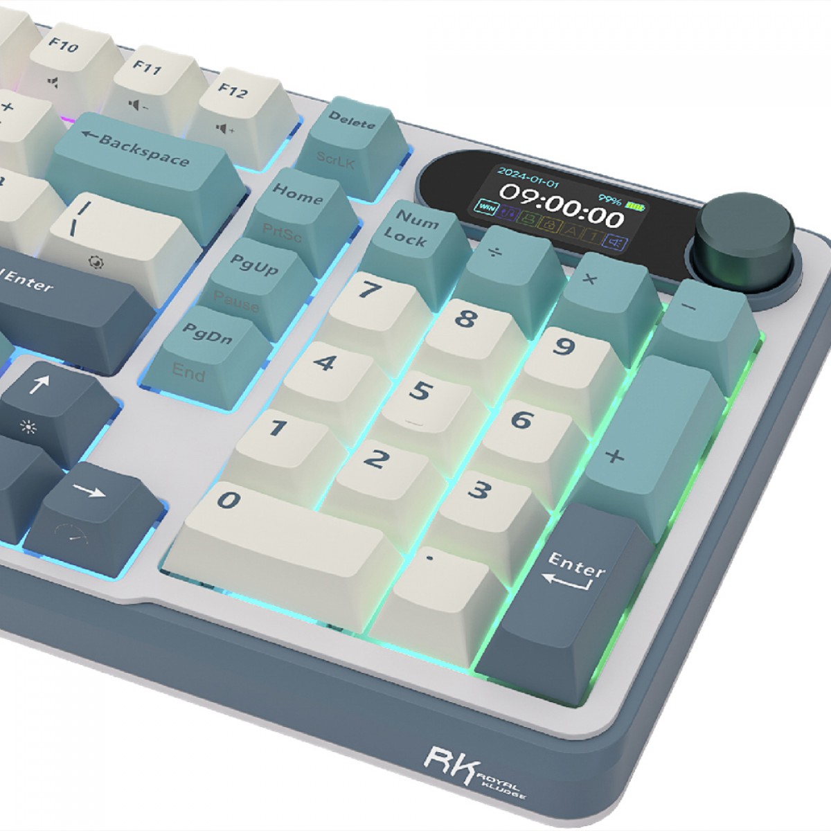 Teclado Mecânico Gamer Royal Kludge RK S98, Wireless/Bluetooth, RGB, Switch Brown, ANSI, Blackberry, RKS98-LC-BW-US-WL