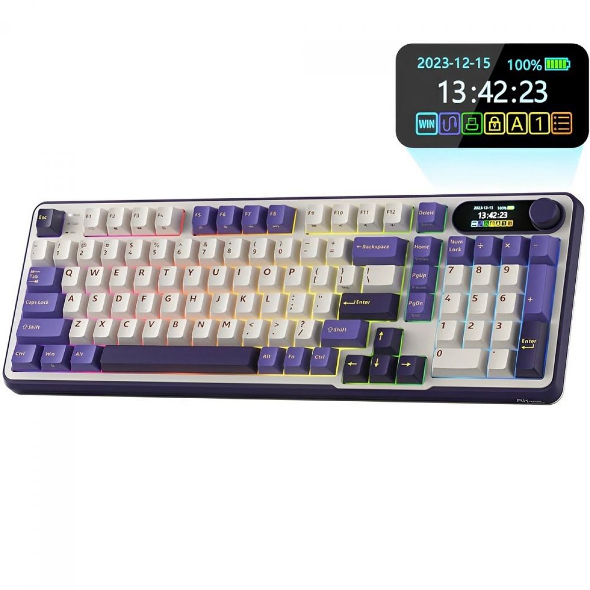 Teclado Mecânico Gamer Royal Kludge RK S98, Wireless/Bluetooth, RGB, Switch Chartreuse, ANSI, Blackberry, RKS98-BL-CT-US-WL
