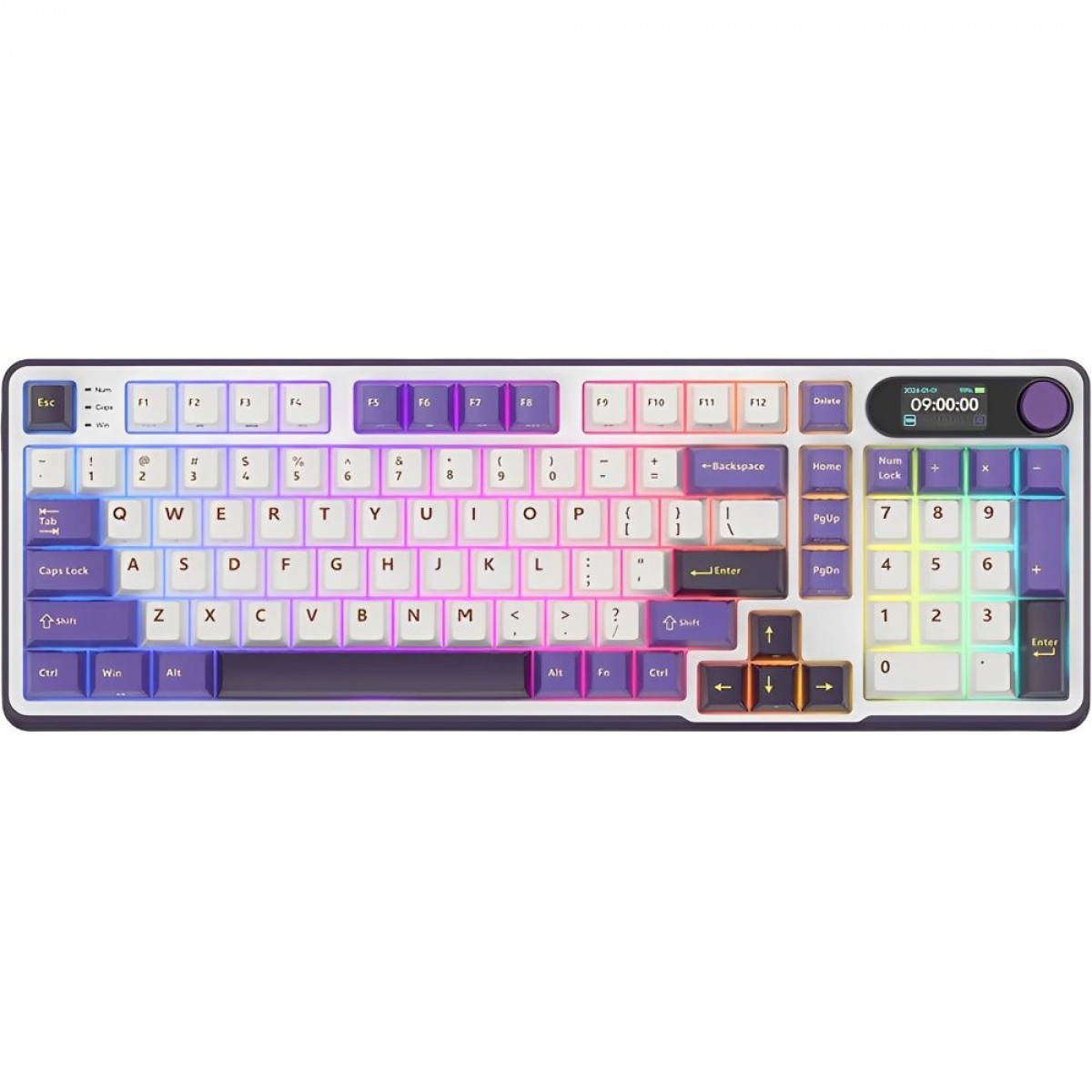 Teclado Mecânico Gamer Royal Kludge RK S98, Wireless/Bluetooth, RGB, Switch Chartreuse, ANSI, Blackberry, RKS98-BL-CT-US-WL