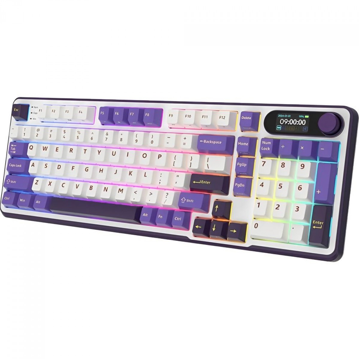 Teclado Mecânico Gamer Royal Kludge RK S98, Wireless/Bluetooth, RGB, Switch Chartreuse, ANSI, Blackberry, RKS98-BL-CT-US-WL
