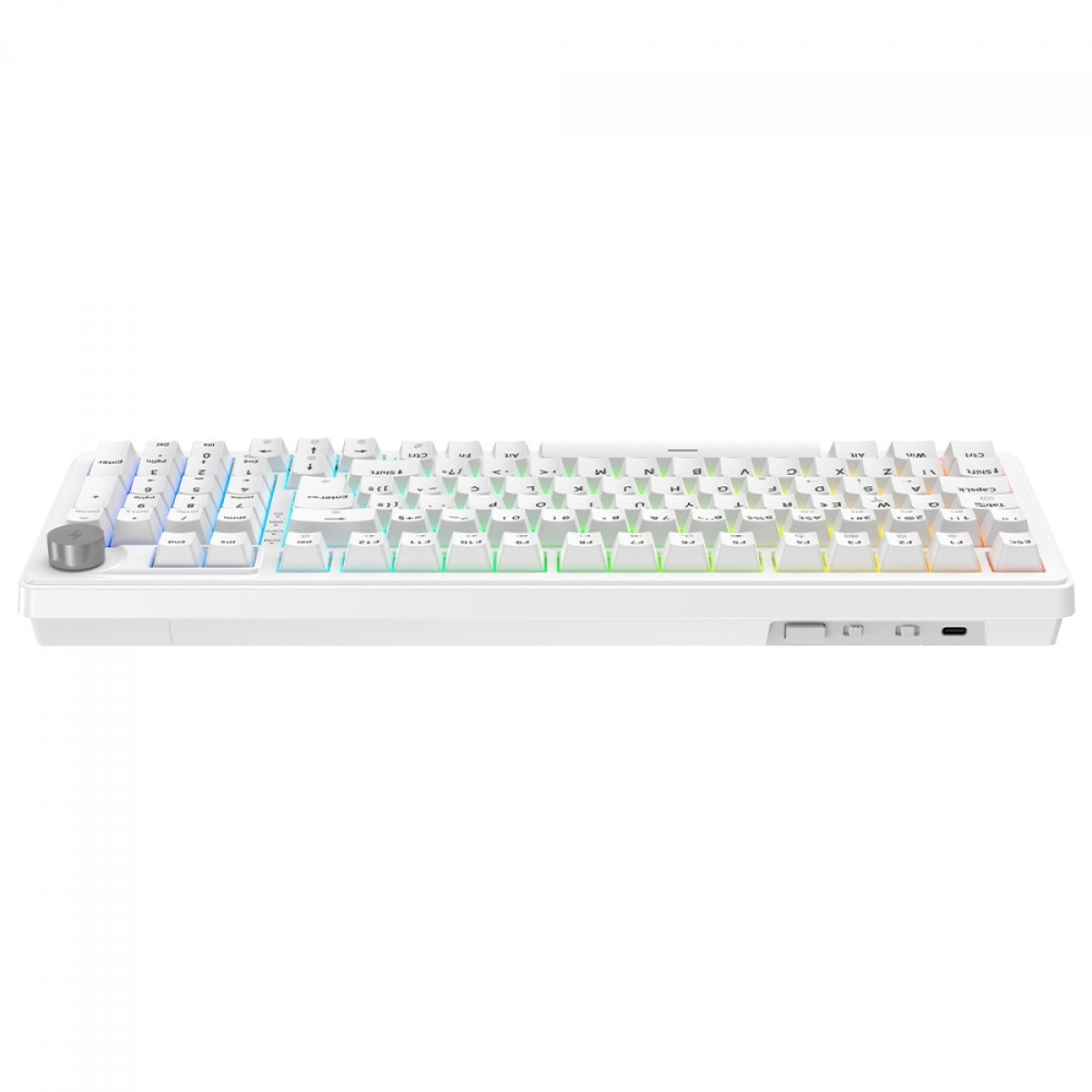 Teclado Mecânico Gamer SuperFrame Phantom, RGB, Wireless/Bluetooth, Switch KTT WineRed Linear, ABNT2, Branco, SF-KB-PHKTFSWRTAB