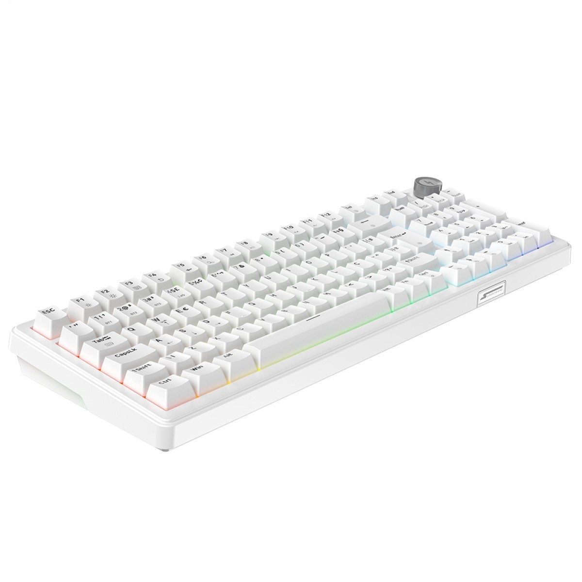 Teclado Mecânico Gamer SuperFrame Phantom, RGB, Wireless/Bluetooth, Switch KTT WineRed Linear, ABNT2, Branco, SF-KB-PHKTFSWRTAB