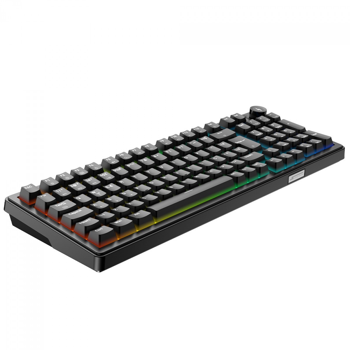 Teclado Mecânico Gamer SuperFrame Phantom, RGB, Wireless/Bluetooth, Switch KTT WineRed Linear, ABNT2, Preto, SF-KB-PHKTFSBRTAB