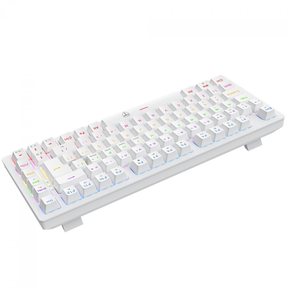Teclado Mecânico Gamer T-Dagger Megatre, Rainbow, Switch Brown, 75%, ABNT2, Branco, T-TGK326W-BR