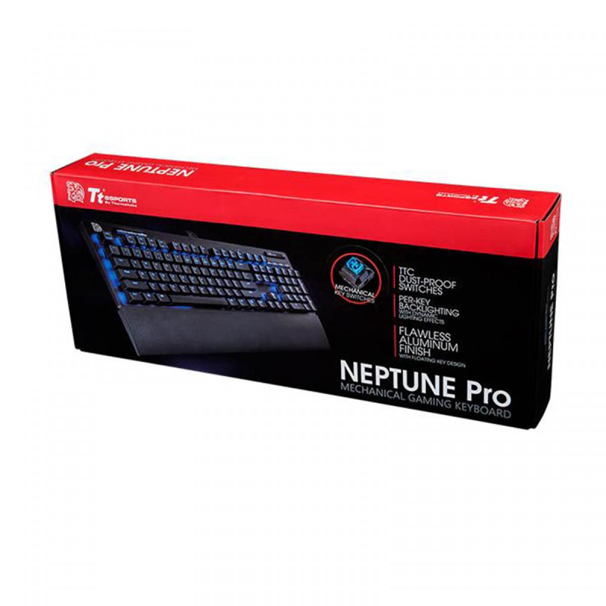 Teclado Mecânico Gamer Thermaltake TT eSports Neptune PRO Blue, Switch Blue, ABNT, Black, KB-NPP-TBBLPB-01