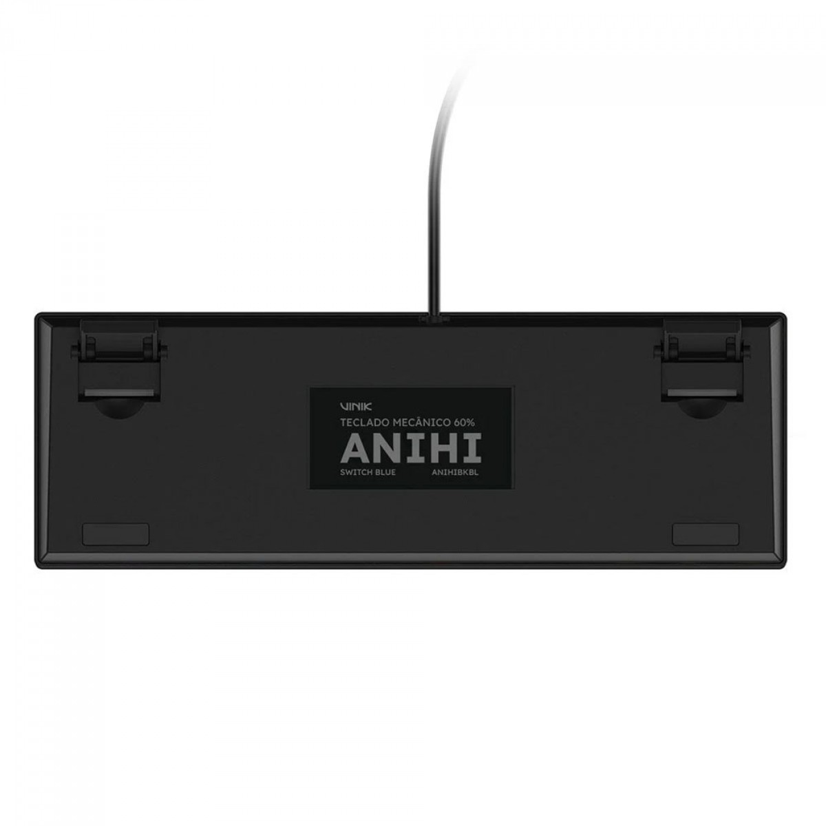 Teclado Mecânico Gamer Vinik Anihi, 60%, Switch Red, Rainbow, ABNT2, Preto, ANIHIBKRD