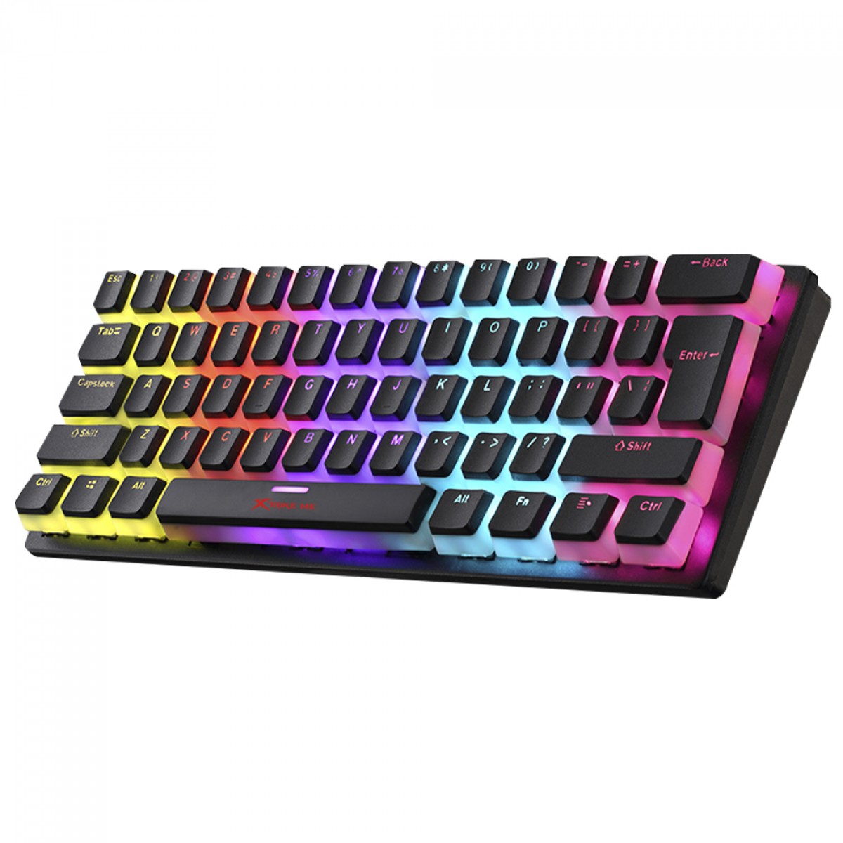 Teclado Mecânico Gamer Xtrike Me GK-985P Pudding, Rainbow, Switch Blue, ISO, 60%, Preto