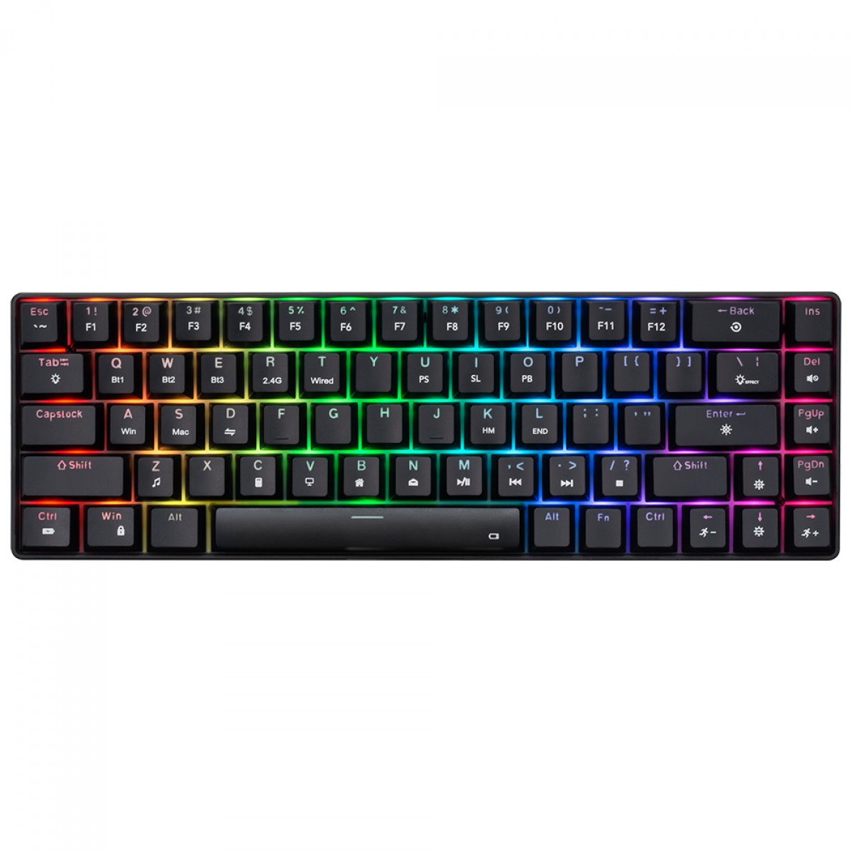 Teclado Mecânico Gamer Xtrike Me GK-995W, Wireless/Bluetooth, RGB, ANSI, 60%, Preto