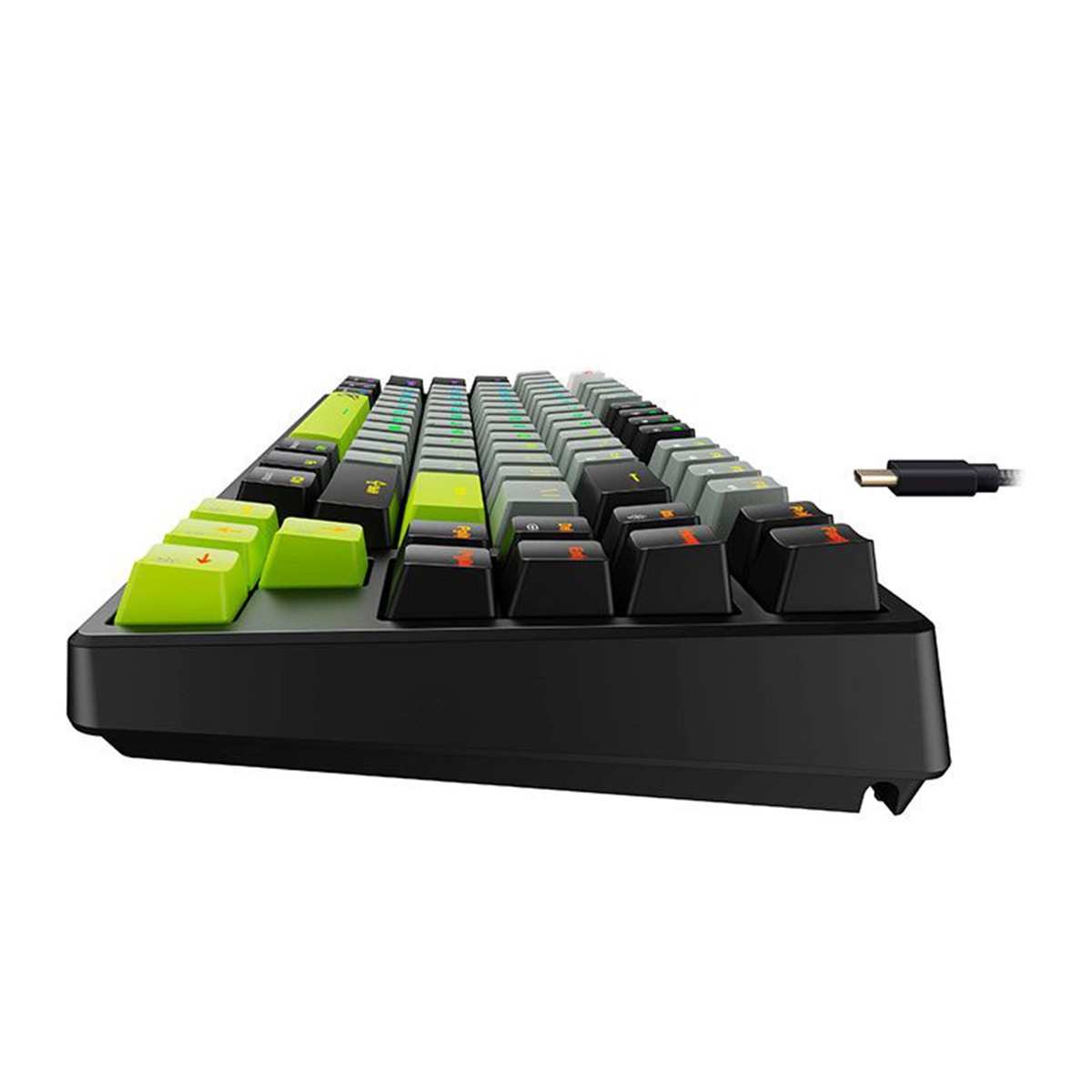 Teclado Mecânico Havit Gamenote KB904L RGB, Switch Magnético, Hall Effect, Preto/Cinza e Verde, HV-KB904L