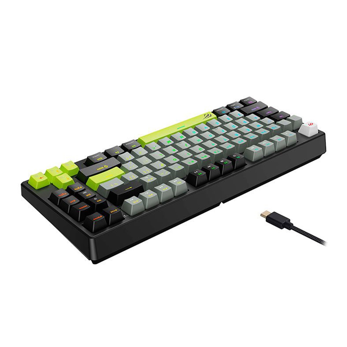 Teclado Mecânico Havit Gamenote KB904L RGB, Switch Magnético, Hall Effect, Preto/Cinza e Verde, HV-KB904L