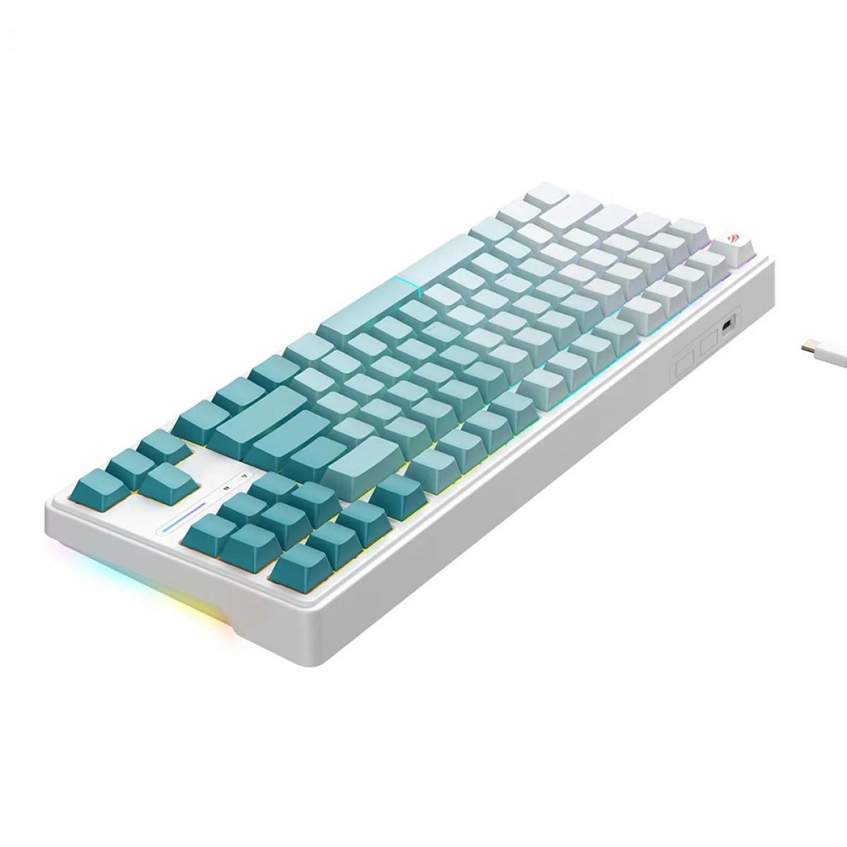 Teclado Mecânico Havit RGB, Switch Red, US, Branco/Azul, KB901L