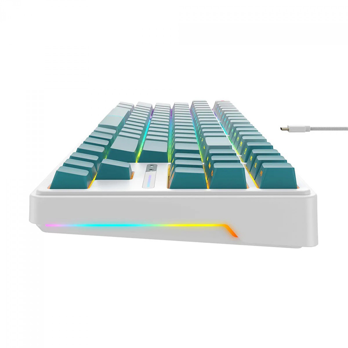 Teclado Mecânico Havit RGB, Switch Red, US, Branco/Azul, KB901L
