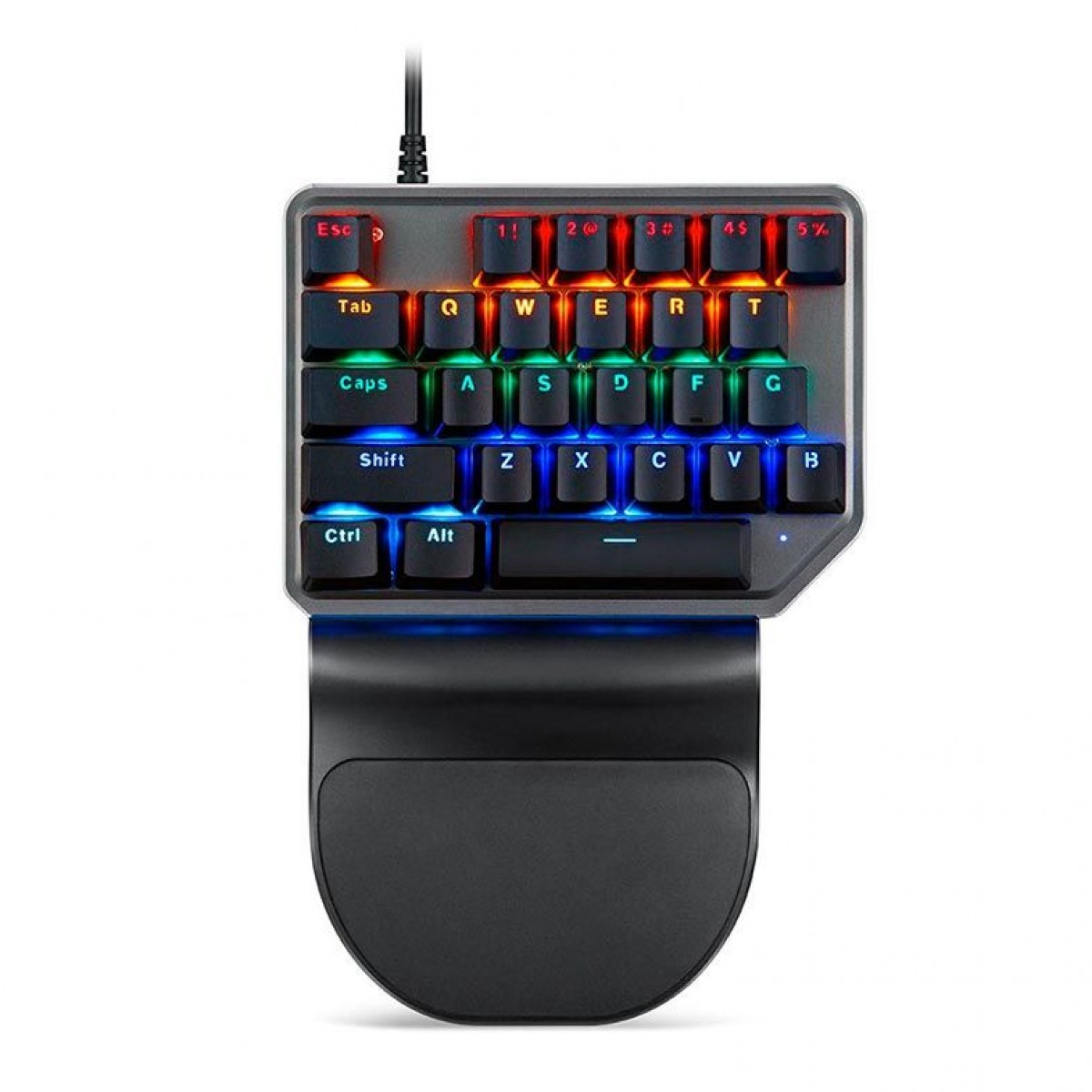 Teclado Mecânico Motospeed K27 One Hand, Black, Switch Blue, Rainbow, FMSTC0014PTO